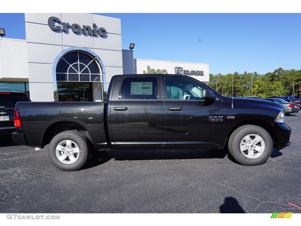 2018 1500 Express Crew Cab - Brilliant Black Crystal Pearl / Black/Diesel Gray photo #8