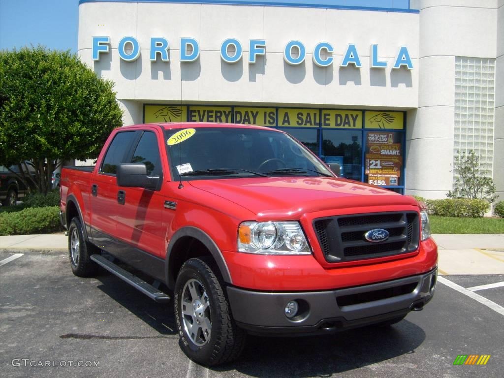 2006 F150 FX4 SuperCrew 4x4 - Bright Red / Black/Medium Flint photo #1