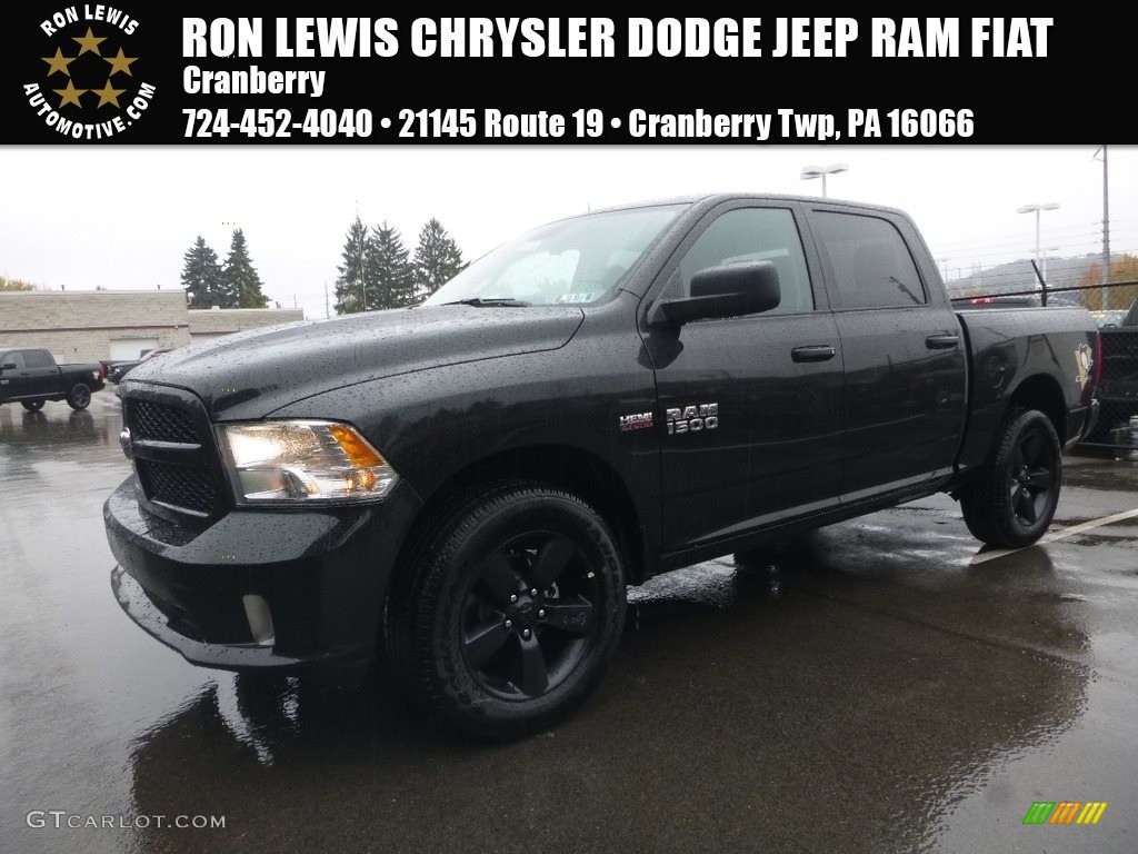 2018 1500 Express Crew Cab 4x4 - Brilliant Black Crystal Pearl / Black/Diesel Gray photo #1