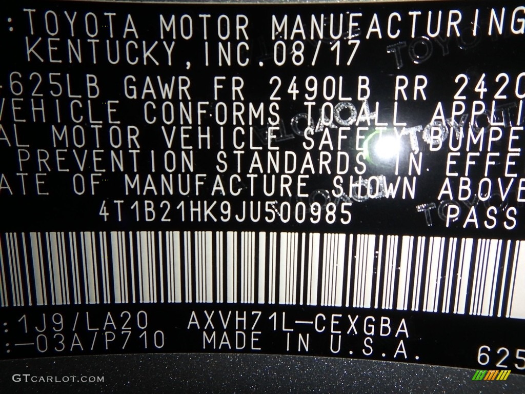 2018 Camry Hybrid XLE - Celestial Silver Metallic / Black photo #10