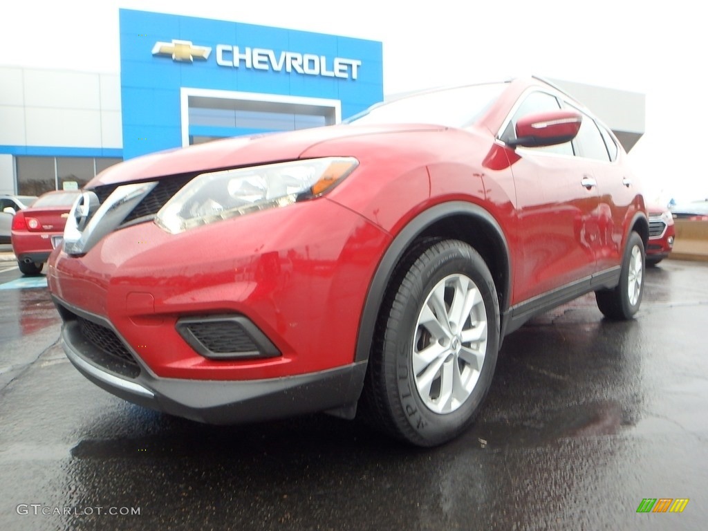 2014 Rogue SV AWD - Cayenne Red / Almond photo #2