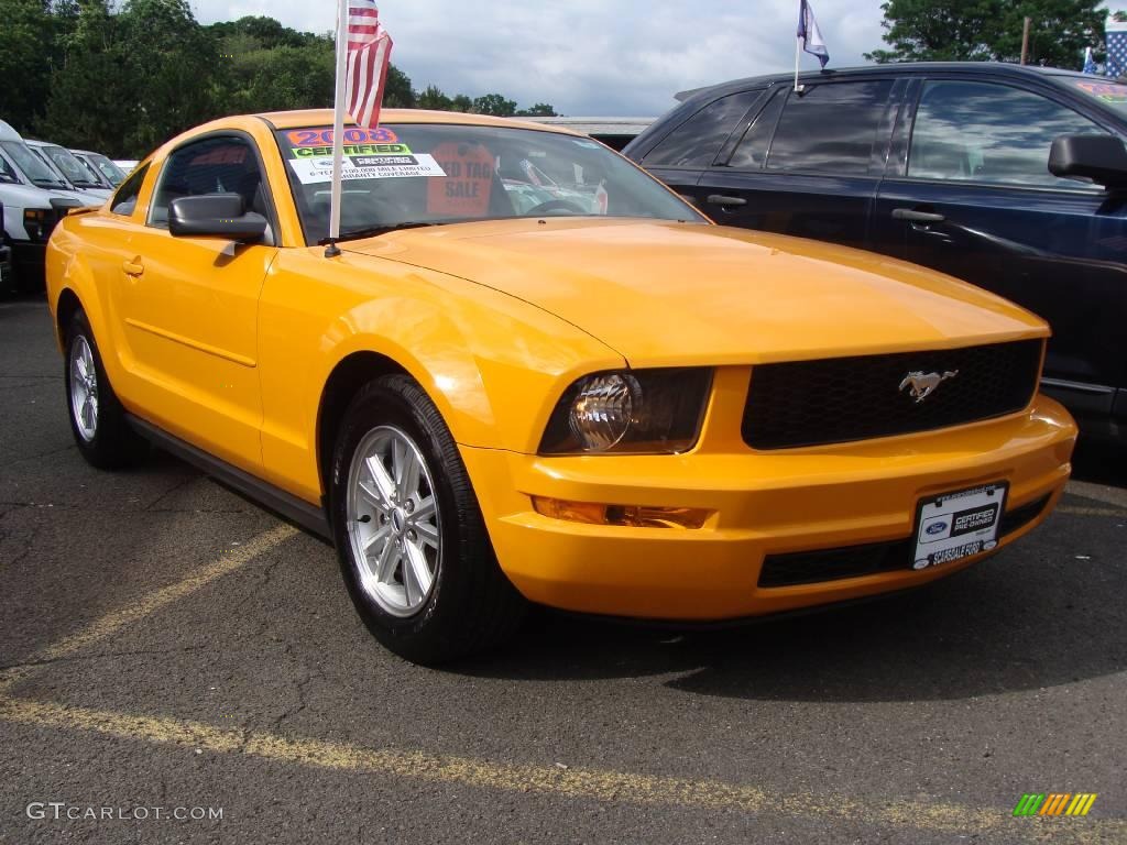 2008 Mustang V6 Deluxe Coupe - Grabber Orange / Dark Charcoal photo #3
