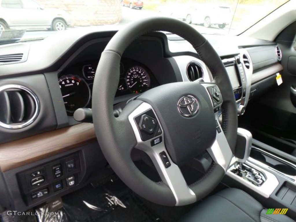 2018 Toyota Tundra Limited Double Cab 4x4 Black Steering Wheel Photo #123636541
