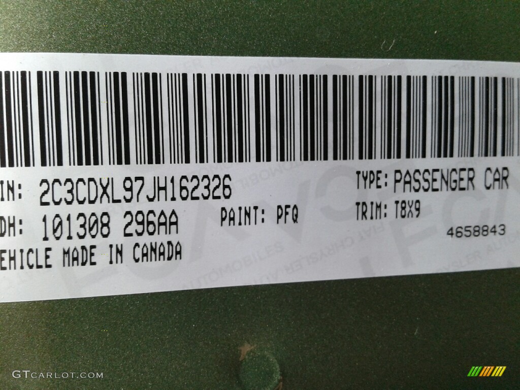 2018 Charger Color Code PFQ for F8 Green Photo #123643849