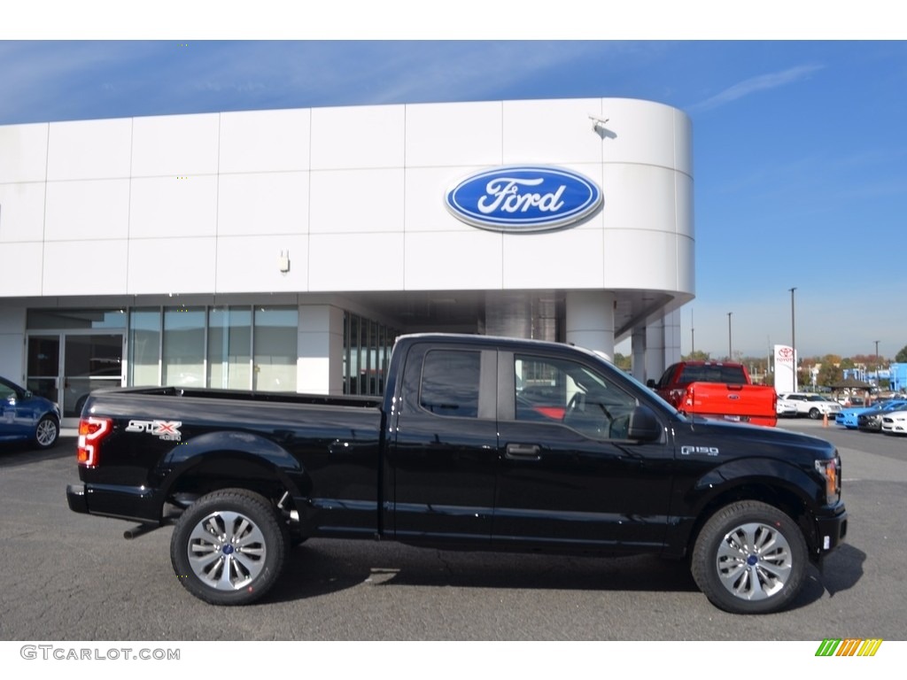 2018 F150 XL SuperCab 4x4 - Shadow Black / Earth Gray photo #2