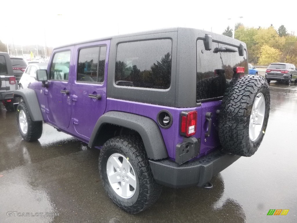 2018 Wrangler Unlimited Sport 4x4 - Xtreme Purple Pearl / Black photo #3