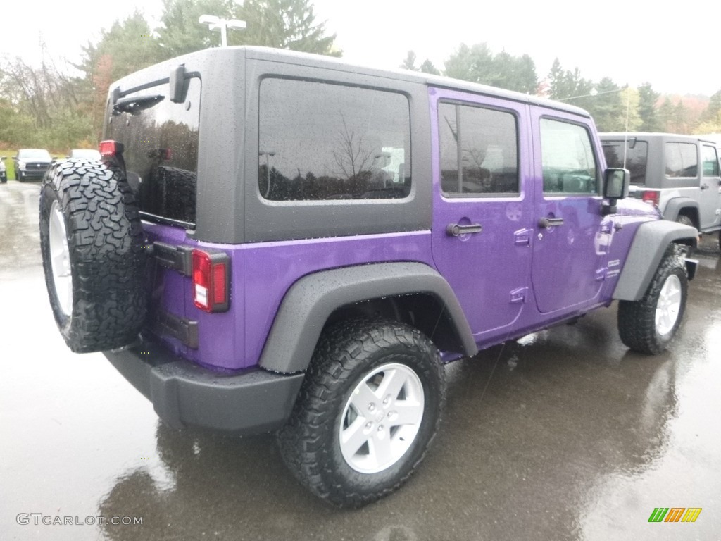 2018 Wrangler Unlimited Sport 4x4 - Xtreme Purple Pearl / Black photo #5