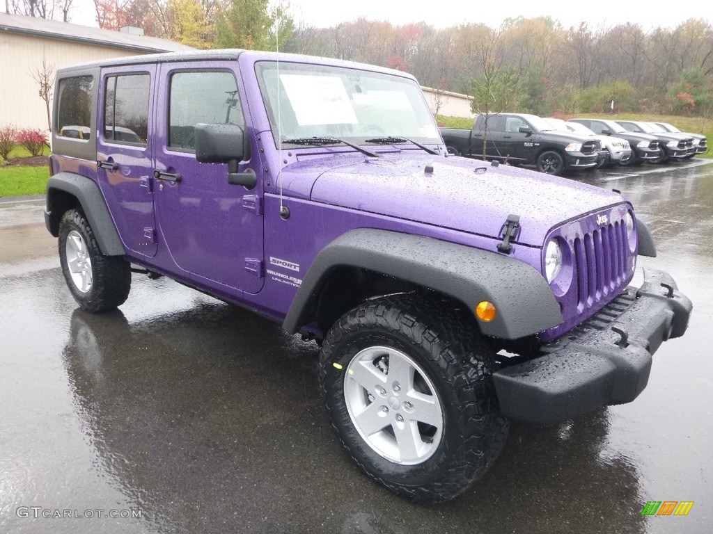 Xtreme Purple Pearl 2018 Jeep Wrangler Unlimited Sport 4x4 Exterior Photo #123652477