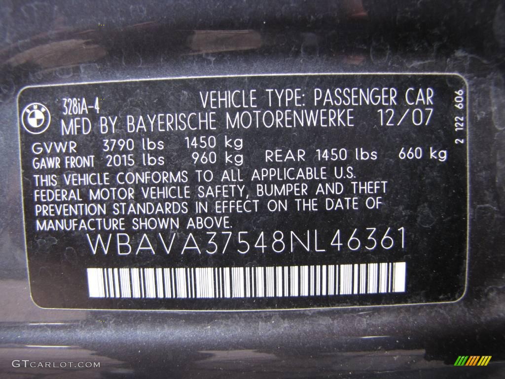 2008 3 Series 328i Sedan - Sparkling Graphite Metallic / Black photo #63