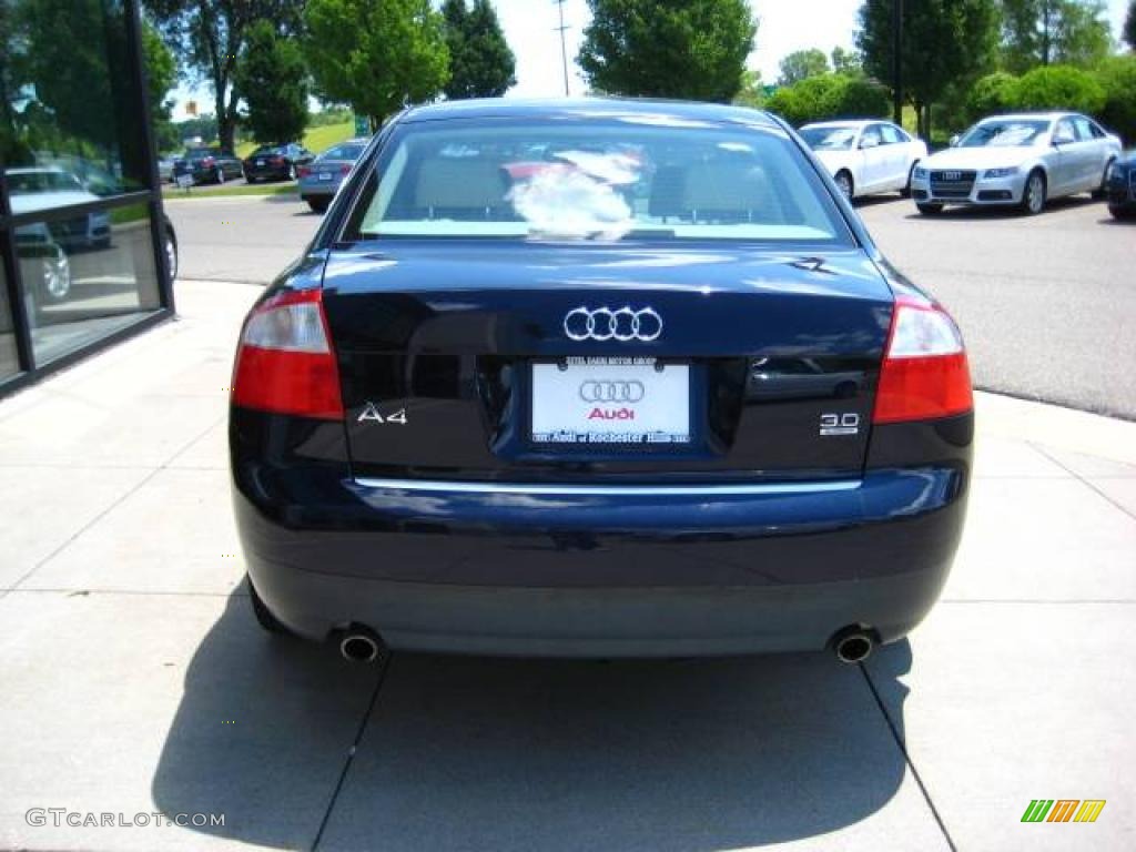 2002 A4 3.0 quattro Sedan - Ming Blue Pearl Effect / Beige photo #5