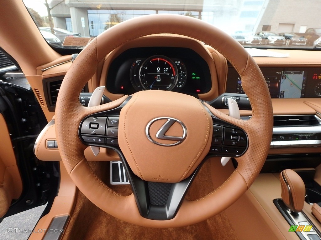 2018 Lexus LC 500 Toasted Caramel Steering Wheel Photo #123653910