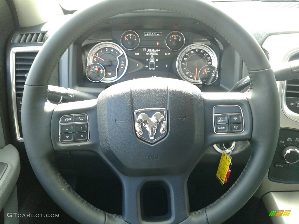 2018 Ram 2500 Big Horn Mega Cab 4x4 Black/Diesel Gray Steering Wheel Photo #123653920