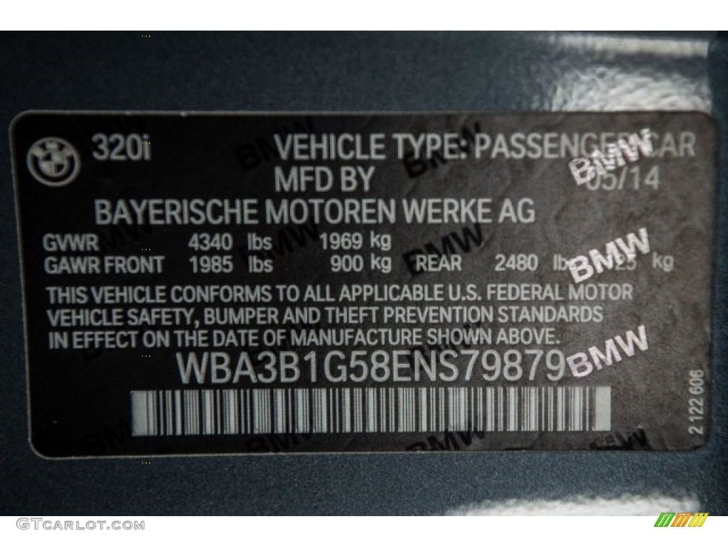 2014 3 Series 320i Sedan - Mineral Grey Metallic / Black photo #18