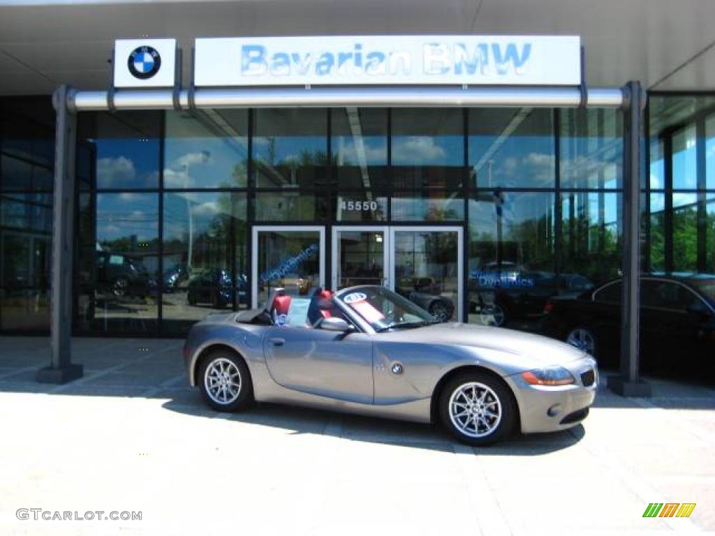2003 Z4 2.5i Roadster - Sterling Grey Metallic / Red photo #2