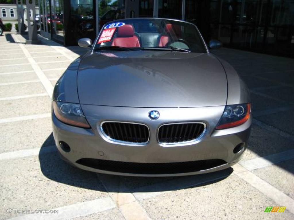 2003 Z4 2.5i Roadster - Sterling Grey Metallic / Red photo #3