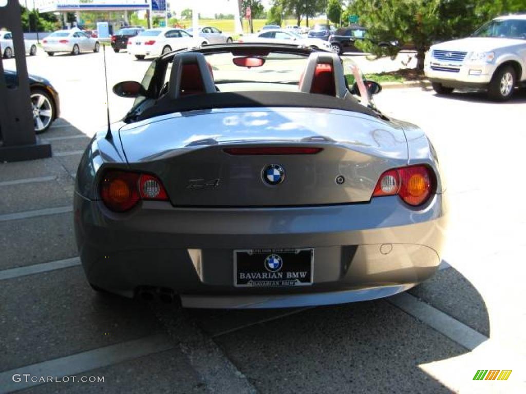 2003 Z4 2.5i Roadster - Sterling Grey Metallic / Red photo #7