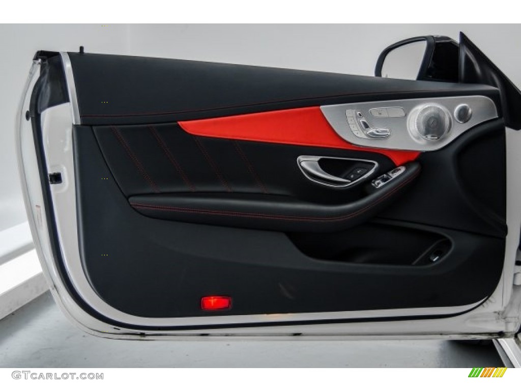 2017 Mercedes-Benz C 63 AMG S Coupe AMG Black/Red Pepper Door Panel Photo #123658270