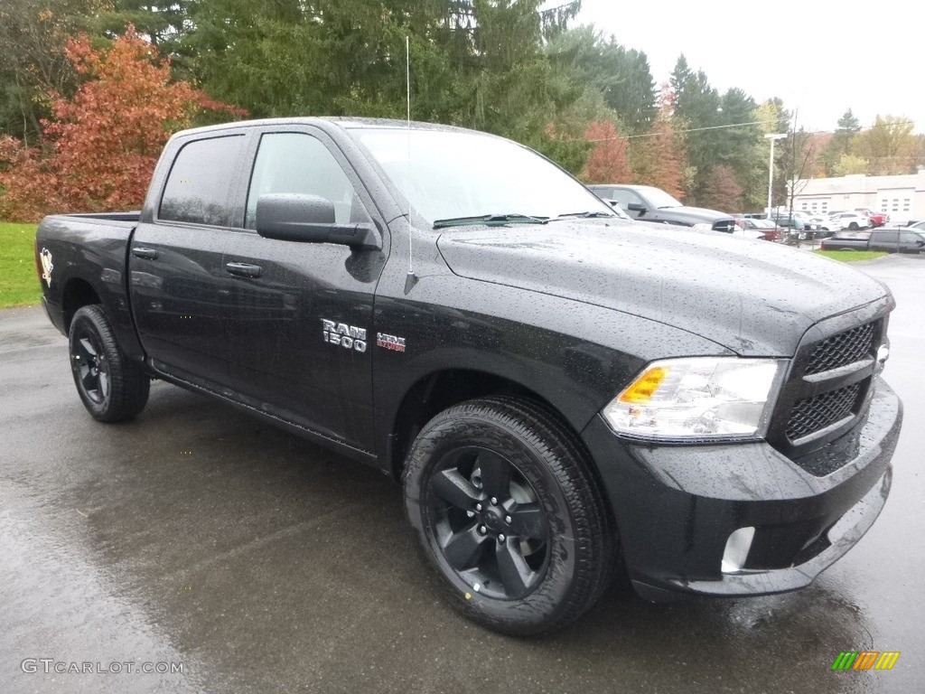 2018 1500 Express Crew Cab 4x4 - Brilliant Black Crystal Pearl / Black/Diesel Gray photo #7