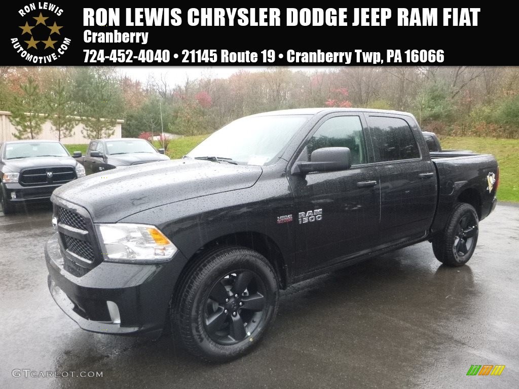 2018 1500 Express Crew Cab 4x4 - Brilliant Black Crystal Pearl / Black/Diesel Gray photo #1