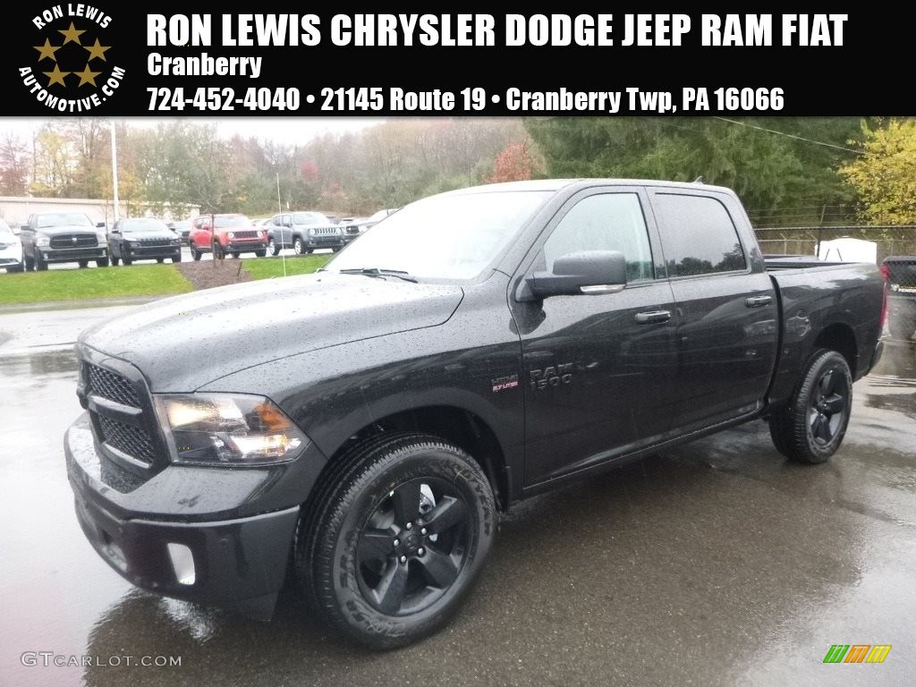 2018 1500 Big Horn Crew Cab 4x4 - Brilliant Black Crystal Pearl / Black/Diesel Gray photo #1