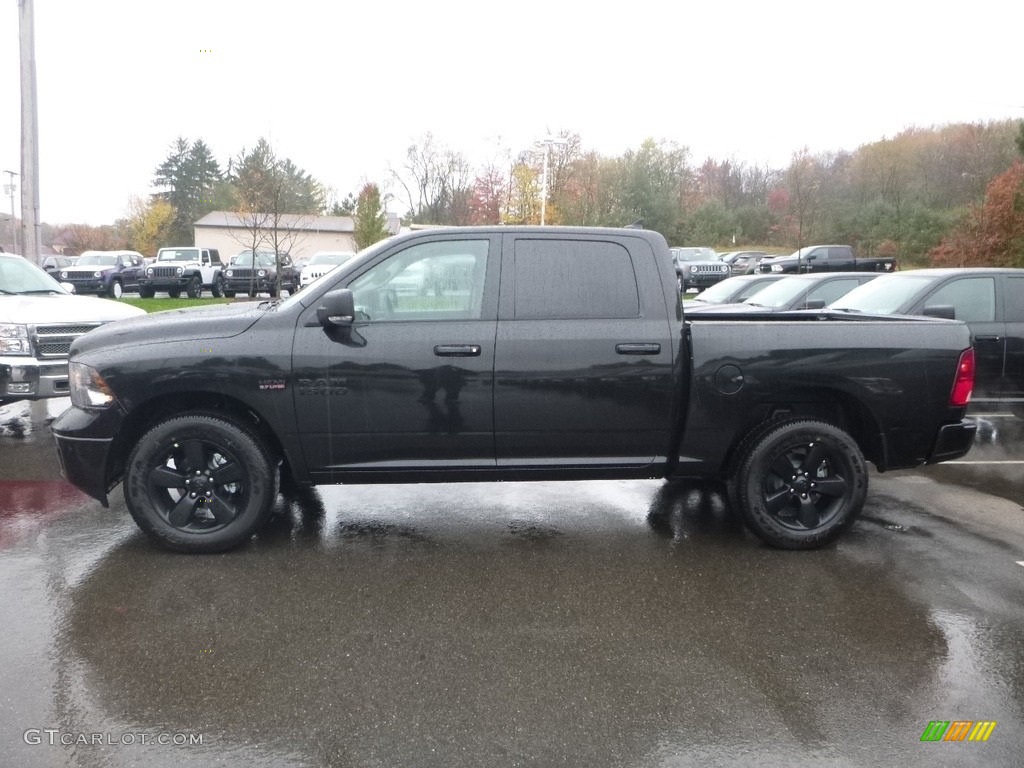 2018 1500 Big Horn Crew Cab 4x4 - Brilliant Black Crystal Pearl / Black/Diesel Gray photo #2