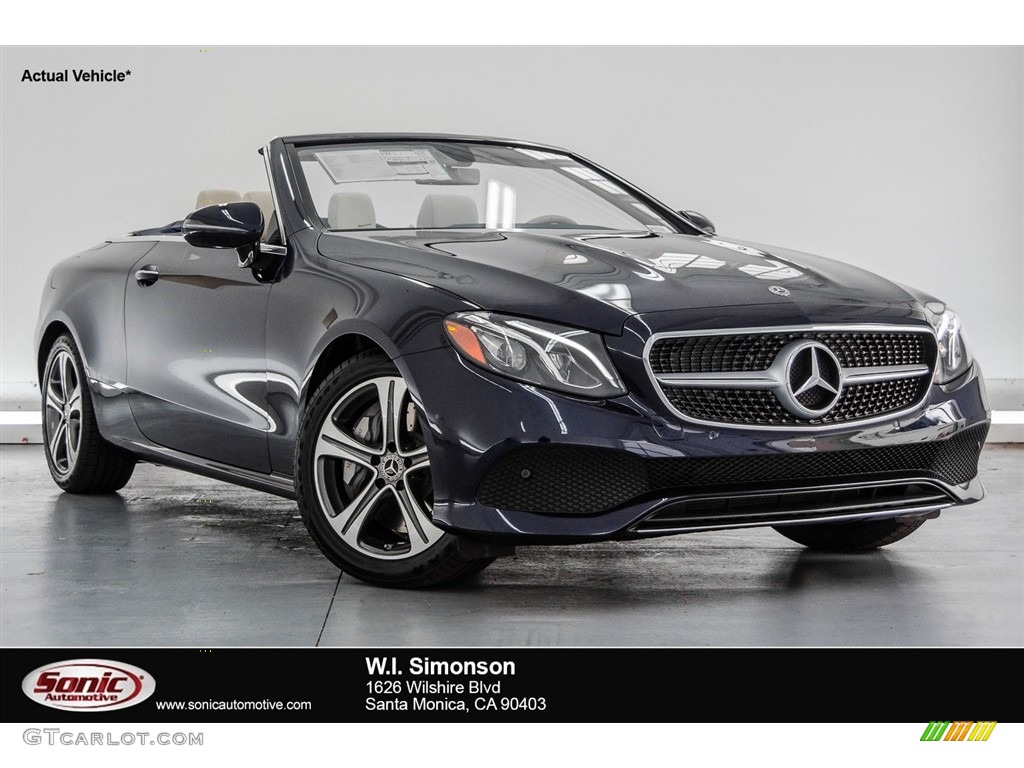 2018 E 400 Convertible - Lunar Blue Metallic / Macchiato Beige/Yacht Blue photo #1