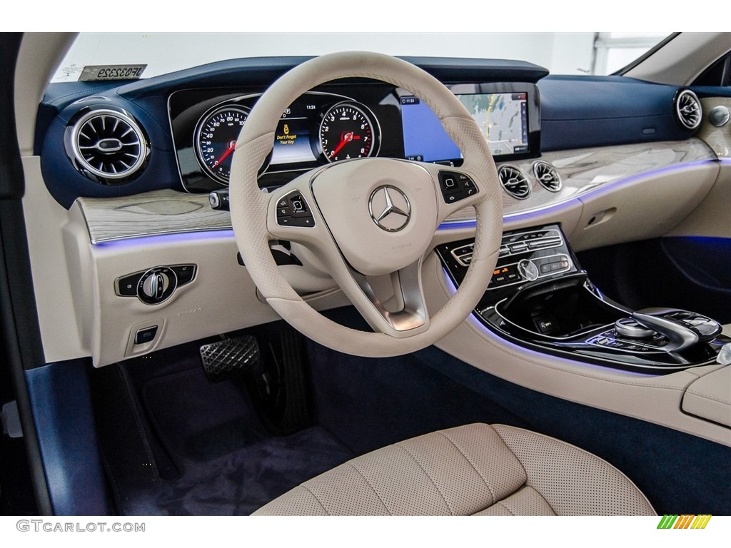 Macchiato Beige/Yacht Blue Interior 2018 Mercedes-Benz E 400 Convertible Photo #123663925