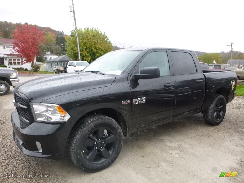 2018 1500 Express Crew Cab 4x4 - Brilliant Black Crystal Pearl / Black/Diesel Gray photo #1