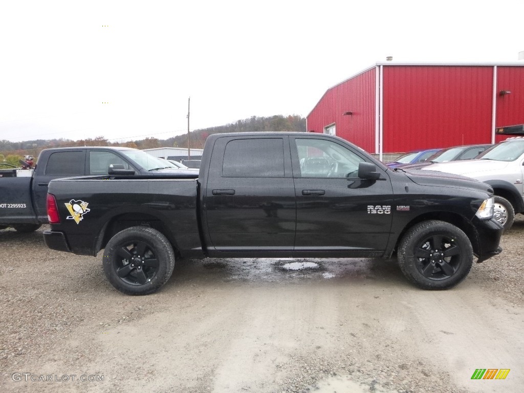 2018 1500 Express Crew Cab 4x4 - Brilliant Black Crystal Pearl / Black/Diesel Gray photo #5