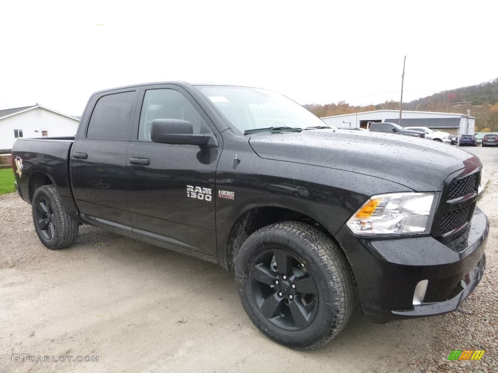 2018 1500 Express Crew Cab 4x4 - Brilliant Black Crystal Pearl / Black/Diesel Gray photo #6