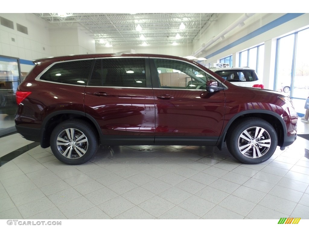 2017 Pilot EX-L AWD w/Navigation - Dark Cherry Pearl / Beige photo #4