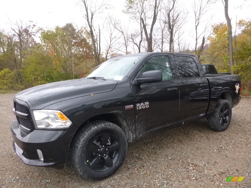 2018 1500 Express Crew Cab 4x4 - Brilliant Black Crystal Pearl / Black/Diesel Gray photo #1