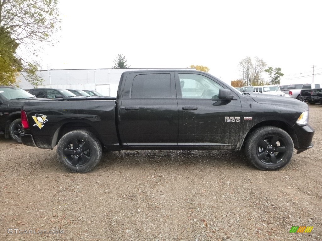 2018 1500 Express Crew Cab 4x4 - Brilliant Black Crystal Pearl / Black/Diesel Gray photo #6
