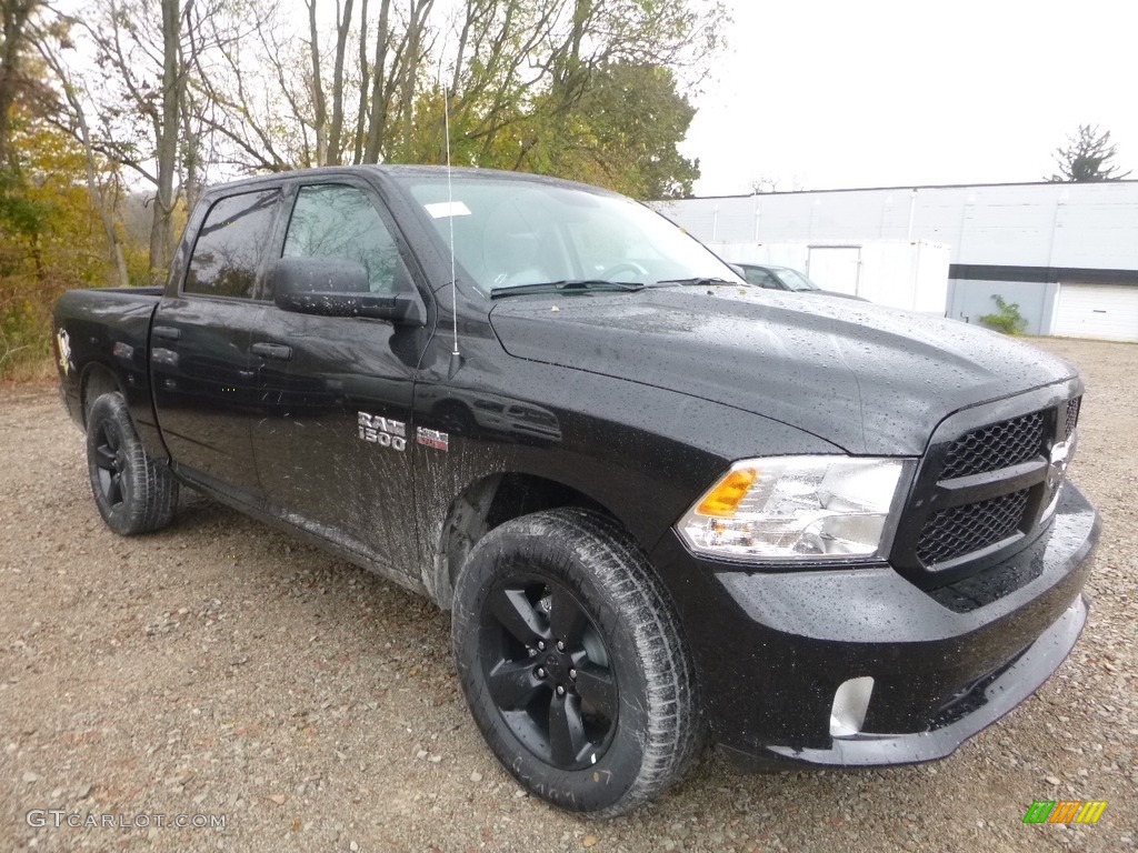 2018 1500 Express Crew Cab 4x4 - Brilliant Black Crystal Pearl / Black/Diesel Gray photo #7