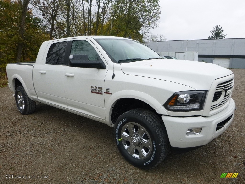 Pearl White 2018 Ram 3500 Laramie Mega Cab 4x4 Exterior Photo #123674300