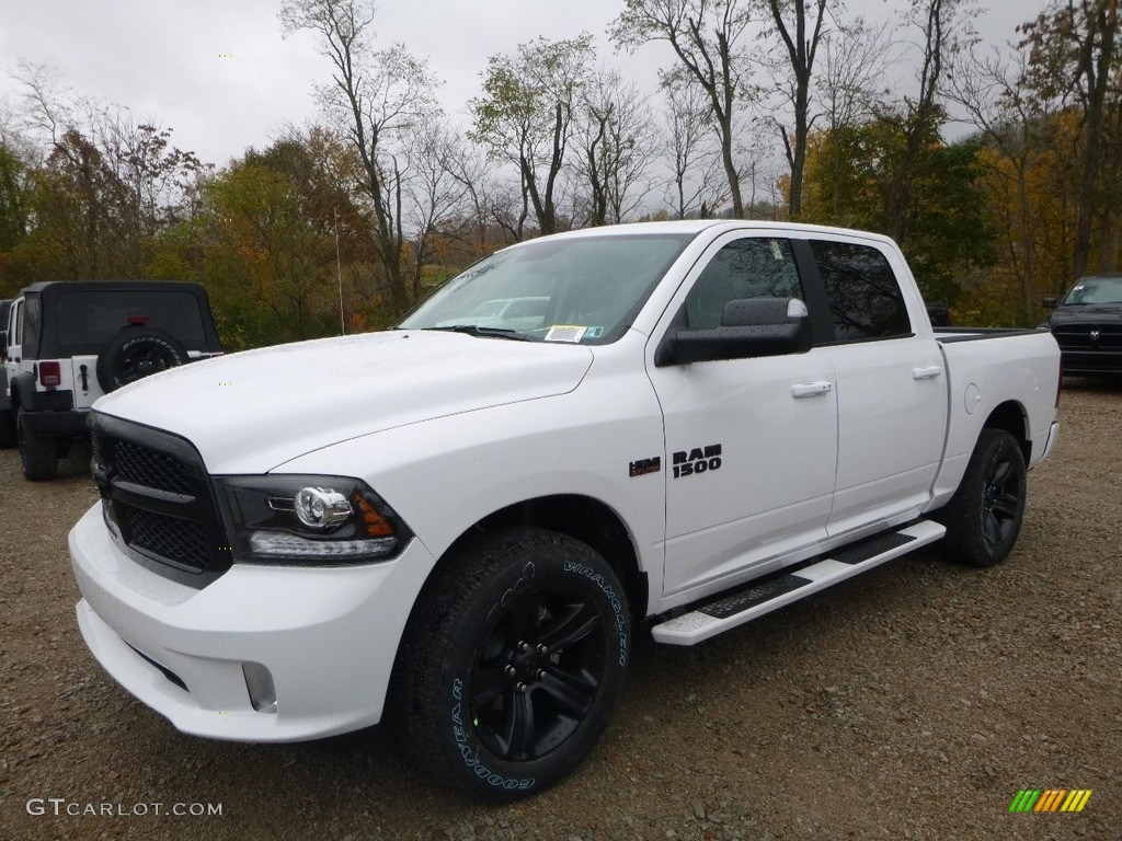 2018 1500 Night Crew Cab 4x4 - Bright White / Black photo #1