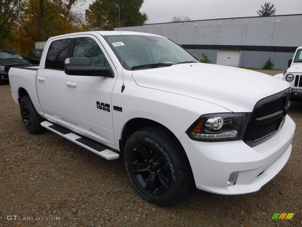 2018 1500 Night Crew Cab 4x4 - Bright White / Black photo #7