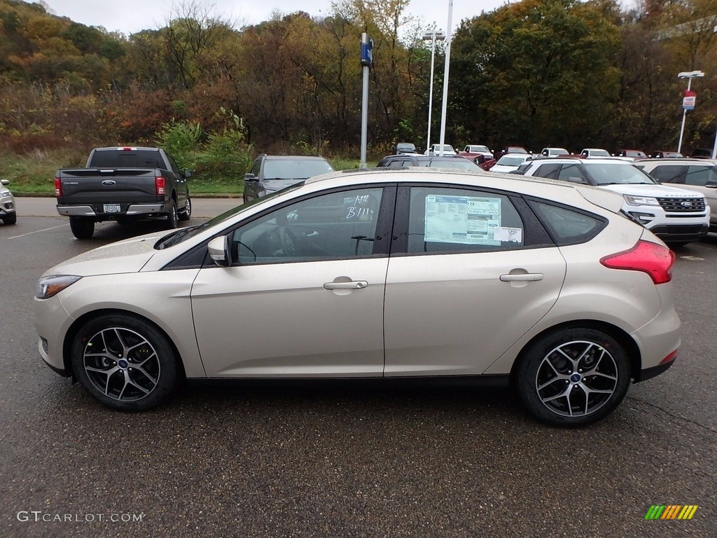 White Gold 2018 Ford Focus SEL Hatch Exterior Photo #123679433