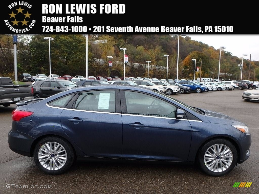 2018 Focus Titanium Sedan - Blue Metallic / Charcoal Black photo #1