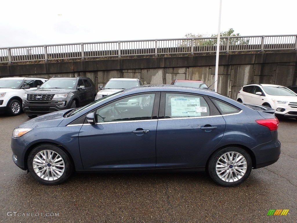 Blue Metallic 2018 Ford Focus Titanium Sedan Exterior Photo #123680360