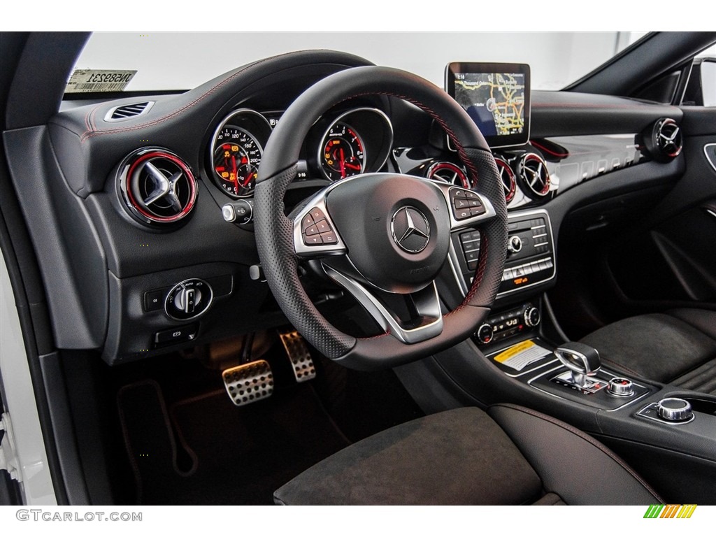 2018 CLA AMG 45 Coupe - Cirrus White / Black/DINAMICA w/Red stitching photo #6