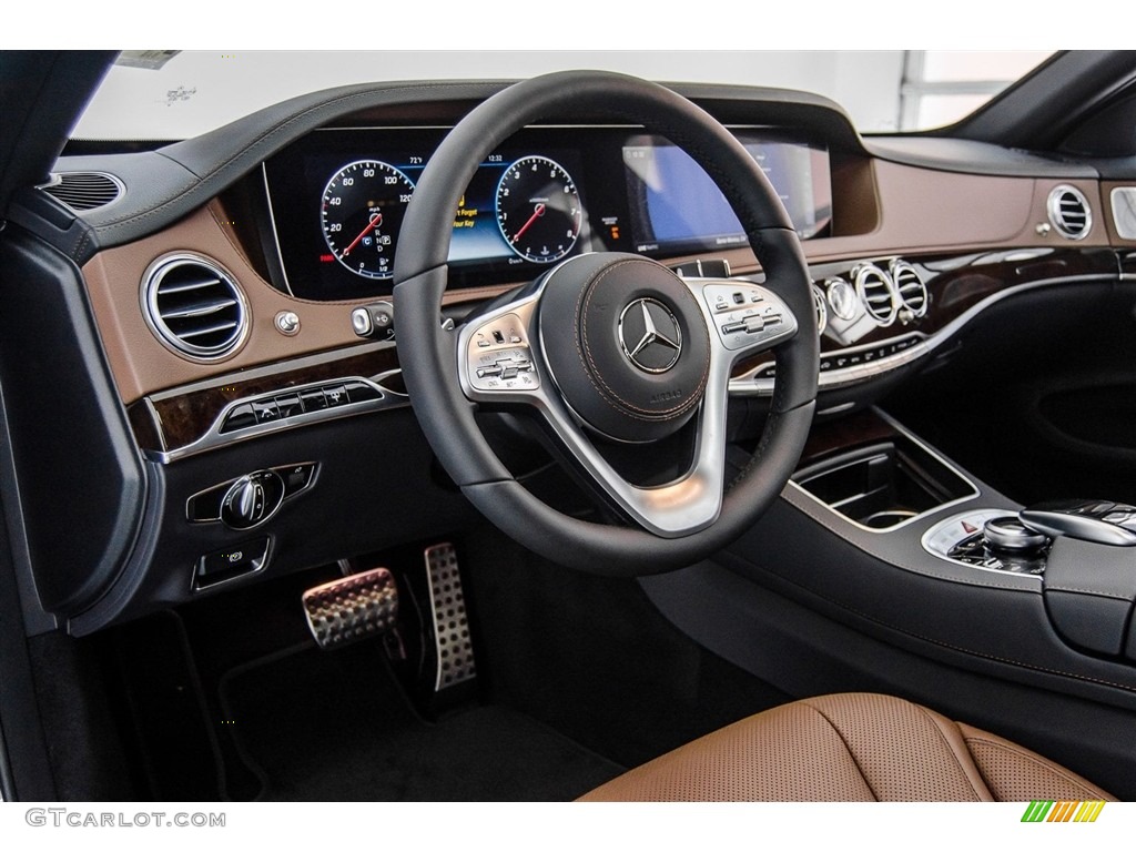 2018 Mercedes-Benz S 450 Sedan Nut Brown/Black Dashboard Photo #123682640