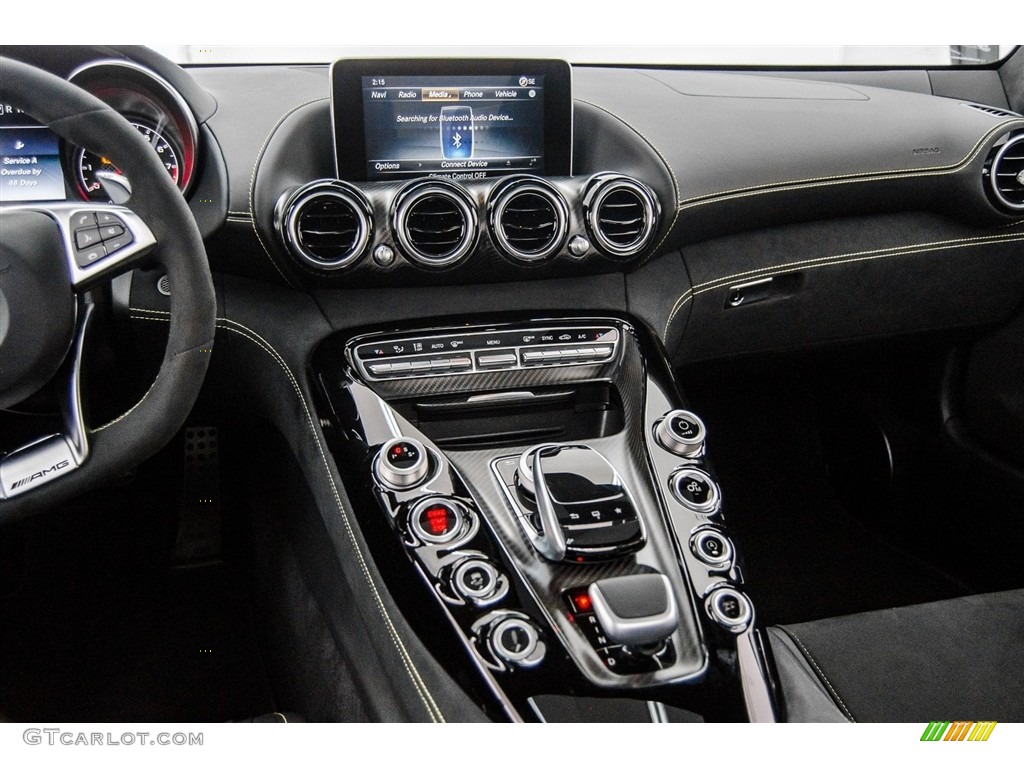 2017 Mercedes-Benz AMG GT Coupe Black Exclusive/DINAMICA w/Yellow Accent Stitching Dashboard Photo #123683747