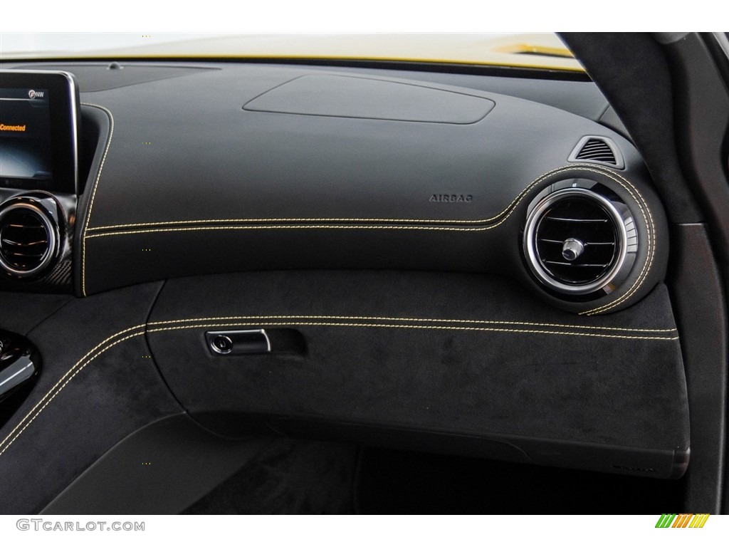 2017 Mercedes-Benz AMG GT Coupe Black Exclusive/DINAMICA w/Yellow Accent Stitching Dashboard Photo #123684287