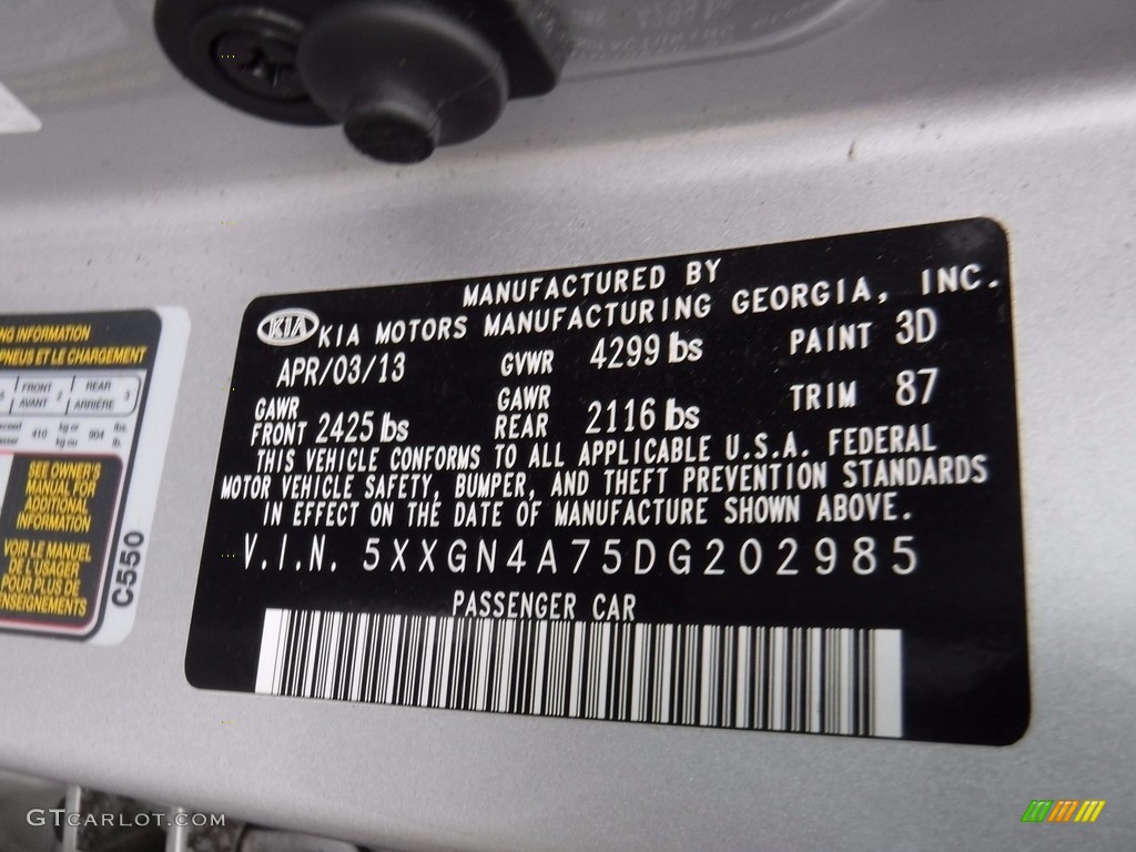 2013 Optima EX - Bright Silver Metallic / Gray photo #29