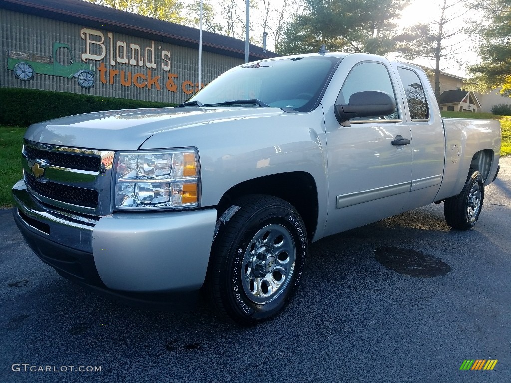 2011 Silverado 1500 LS Extended Cab - Sheer Silver Metallic / Dark Titanium photo #1