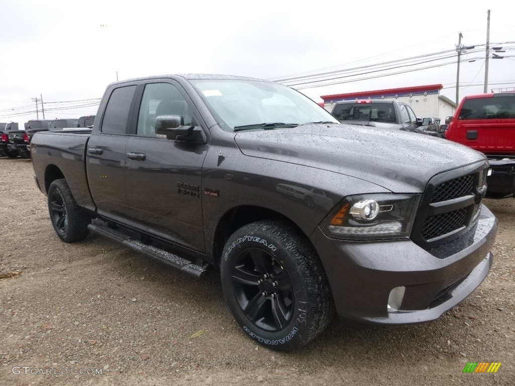 2018 1500 Sport Quad Cab 4x4 - Granite Crystal Metallic / Black photo #7