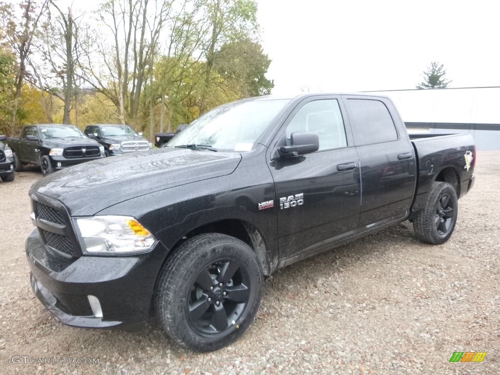 2018 1500 Express Crew Cab 4x4 - Brilliant Black Crystal Pearl / Black/Diesel Gray photo #1