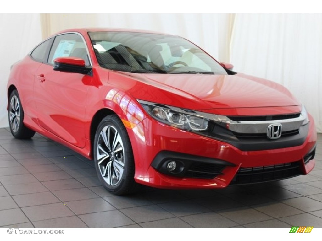 San Marino Red 2018 Honda Civic EX-L Coupe Exterior Photo #123702305