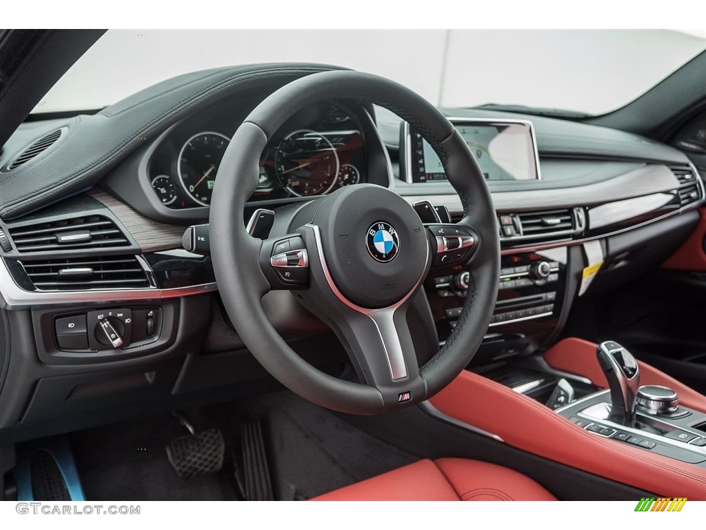 2018 BMW X6 xDrive50i Coral Red/Black Dashboard Photo #123702728